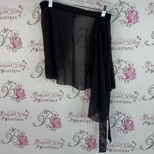 Ballet beautiful wrap skirt mesh tie up dance Chic Black Asymmetrical Skirt